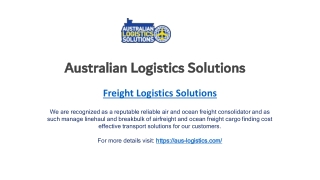 Melbourne freight services