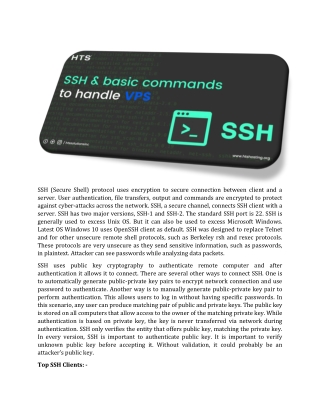 SSH and Basic Commands to Handle VPS