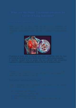 What are the Home Treatment measures for Covid-19 Lung Infection