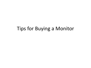 Tips for buying a monitor