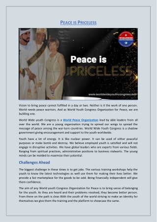 Peace is Priceless