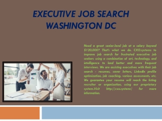 Executive Job Search Washington DC