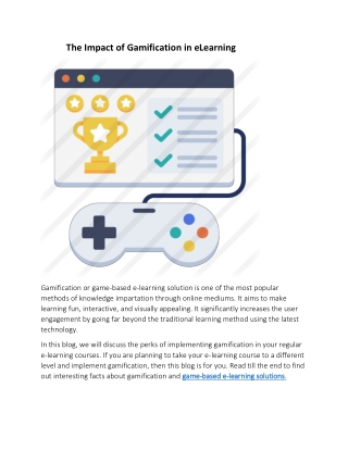 What is the impact of gamification in e-learning