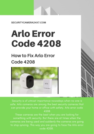 How Can Fix Arlo Error Code 4208