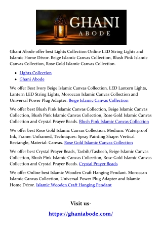 Rose Gold Islamic Canvas Collection