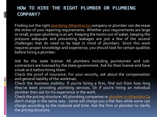 How to Hire the Right Plumber or Plumbing