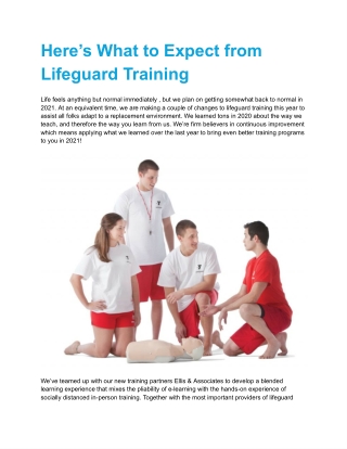 Here’s What to Expect from Lifeguard Training