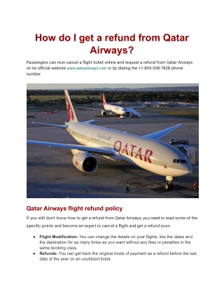How do I get a refund from Qatar Airways
