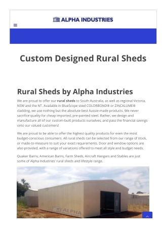 Rural Sheds