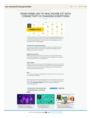 From Home Use to Healthcare IoT Data Connectivity is Changing Everything