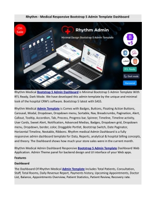 Rhythm - Medical Responsive Bootstrap 5 Admin Template Dashboard