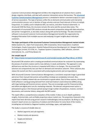 Customer Communications Management (CCM)  Market