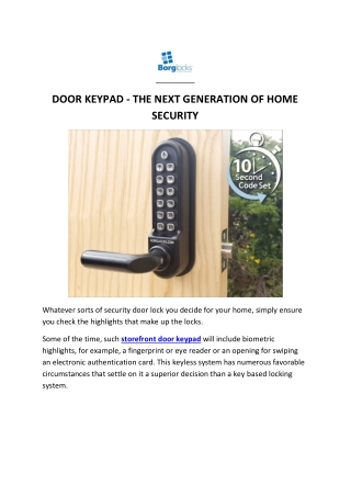 Wooden door keypads - Borglocks