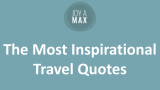 The Most Inspirational Travel Quotes