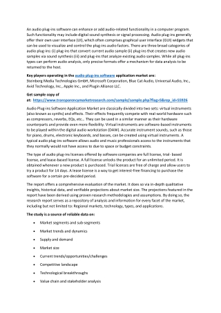 Audio Plug-ins Software Application Market
