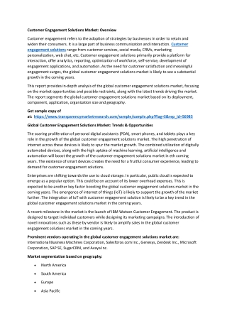 Customer Engagement Solutions Market