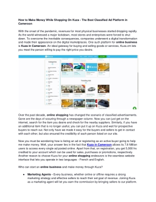 How to Make Money While Shopping On Kuza