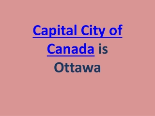 Capital of Canada - Capital and Currency provinces