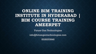 Online BIM Training institute in Hyderabad-BIM COURSE Training Ameerpet