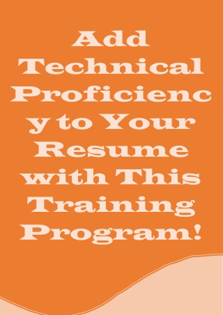 Add Technical Proficiency to Your Resume with This Training Program!