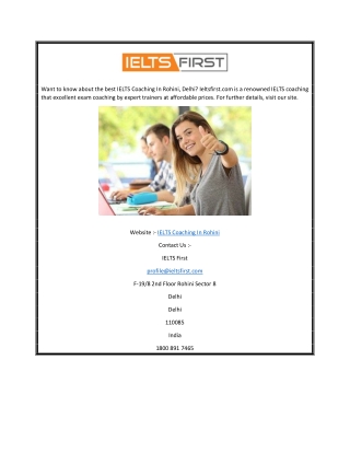 IELTS Coaching In Rohini
