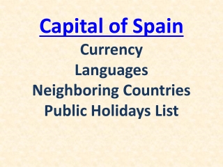 Spain - Capital city of Spain