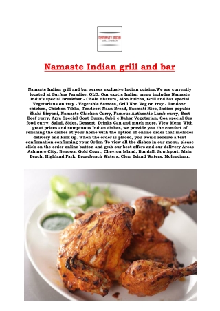Namaste Indian grill and bar