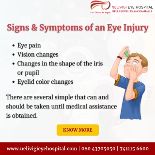 Symptoms of Eye Injuries - Best Eye Hospitals in Bellandur - Nelivigi Eye