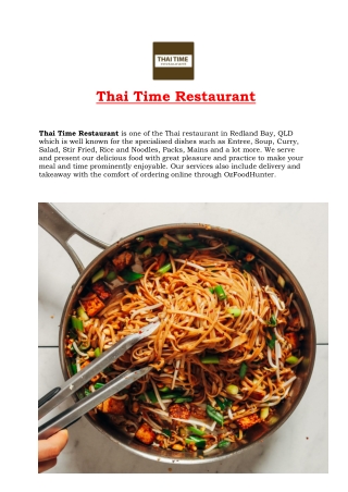 5% Off - Thai Time Restaurant Menu Redland Bay, QLD