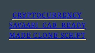 Savaari Cab Booking Clone Script - CryptoCurrency Integrations