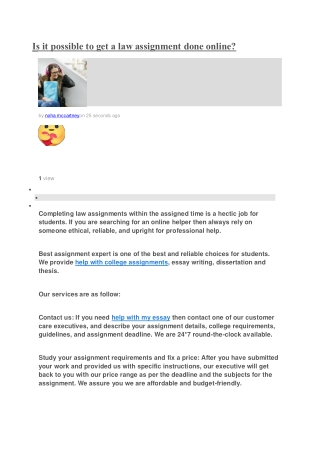 Is it possible to get a law assignment done online
