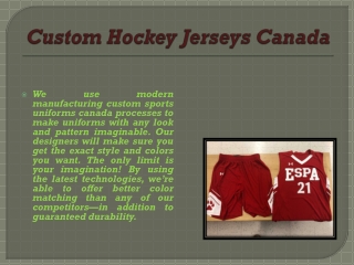 Custom Hockey Jerseys Canada