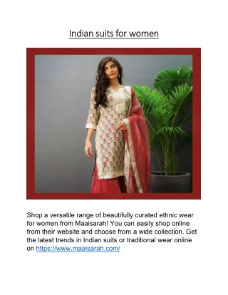 Indian suits for women