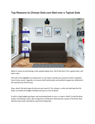 Top Reasons to Choose Sofa cum Bed over a Typical Sofa