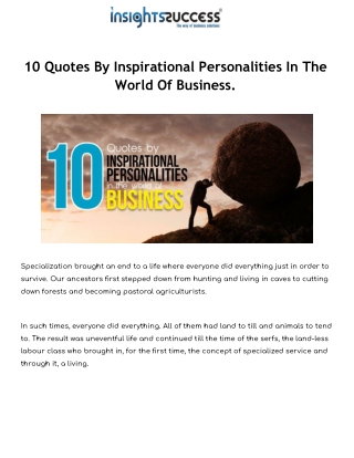10 Quotes By Inspirational Personalities In The World Of Business.