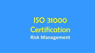 ISO 31000 Certification - Risk Management