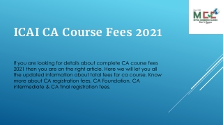 ICAI CA Course Fees 2021