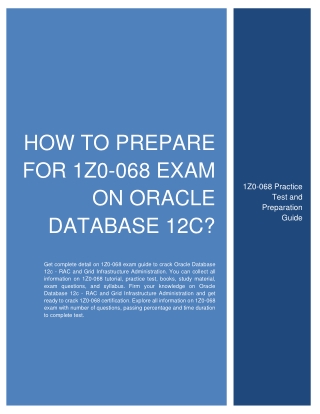 [LATEST] How to prepare for 1Z0-068 Exam on Oracle Database 12C?
