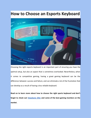 How to Choose an Esports Keyboard
