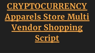 Apparels Store Multi-Vendor Shopping Script -Cryptocurrency