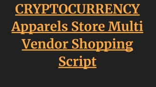 Apparels Store Multi-Vendor Shopping Script -Cryptocurrency