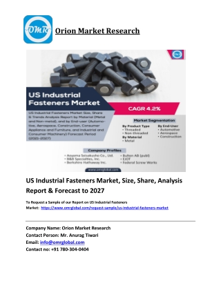 US Industrial Fasteners Market Trends, Size, Competitive Analysis and Forecast 2
