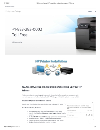 123.hp.com/setup | HP Installation and setting up your HP Printer