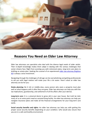 Reasons You Need an Elder Law Attorney