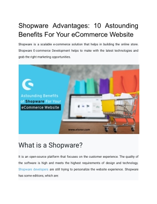 Shopware Advantages_ 10 Astounding Benefits For Your eCommerce Website