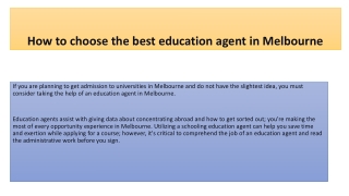 Education Agent in Melbourne