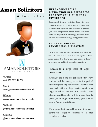 Hire A professional commercial litigation solicitor