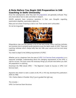 IAS Coaching Delhi University in hansraj college