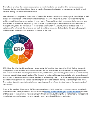 Financial Modules in SAP FICO