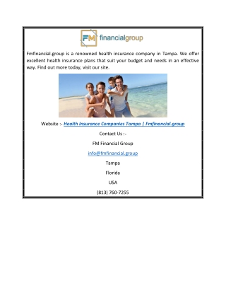 Health Insurance Companies Tampa  Fmfinancial.group